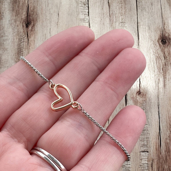 Adjustable Bracelet - Open Heart
