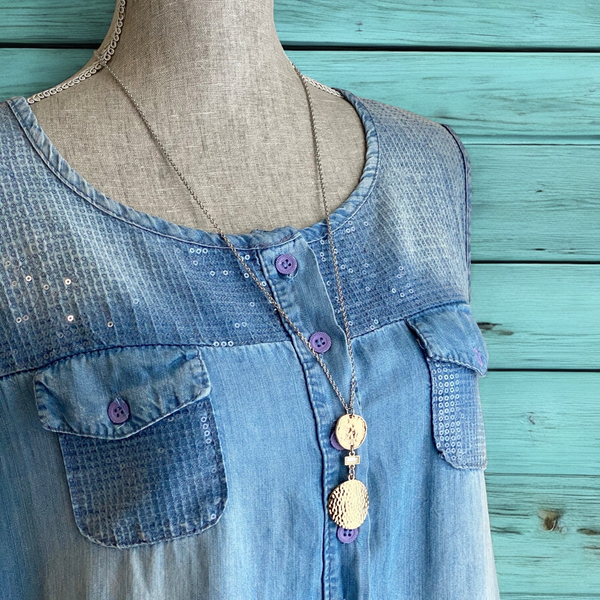 Adjustable Gold Hammered Necklace