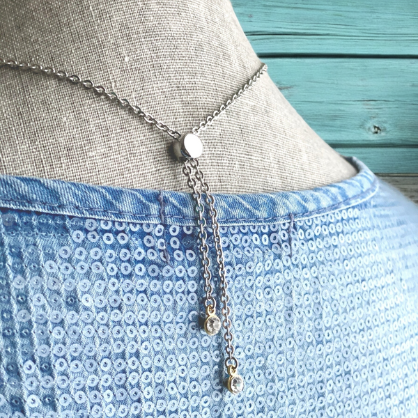 Adjustable Gold Hammered Necklace