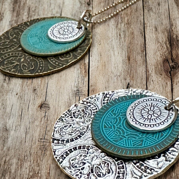 Triple Medallion Pendant Necklace