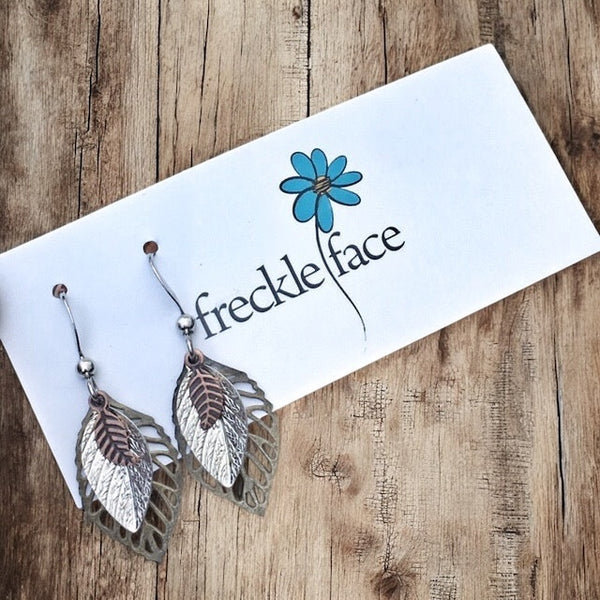 Layered Leaf Earrings