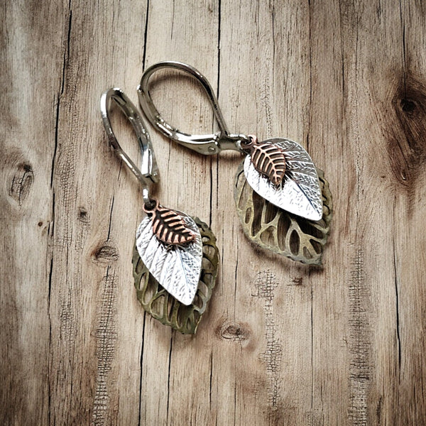 Layered Leaf Earrings