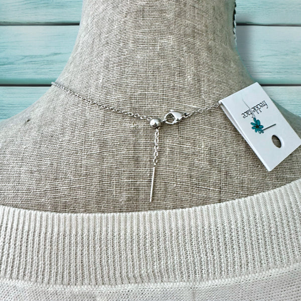 Teal Teardrop Adjustable Necklace