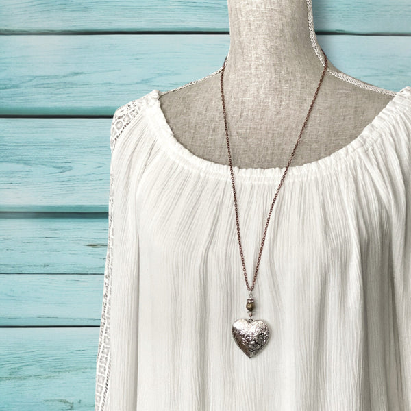 Heart Photo Locket Necklace