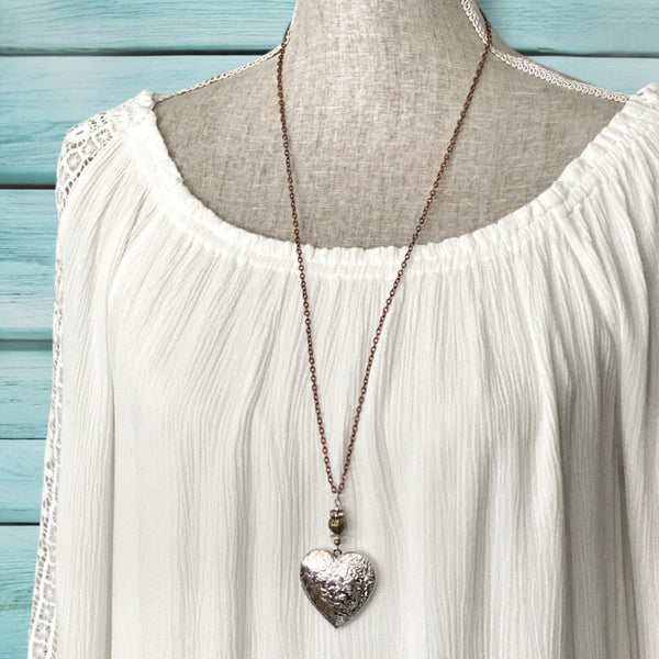 Heart Photo Locket Necklace