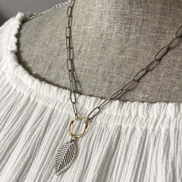 Paperclip Leaf Necklace