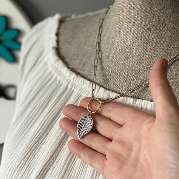 Paperclip Leaf Necklace