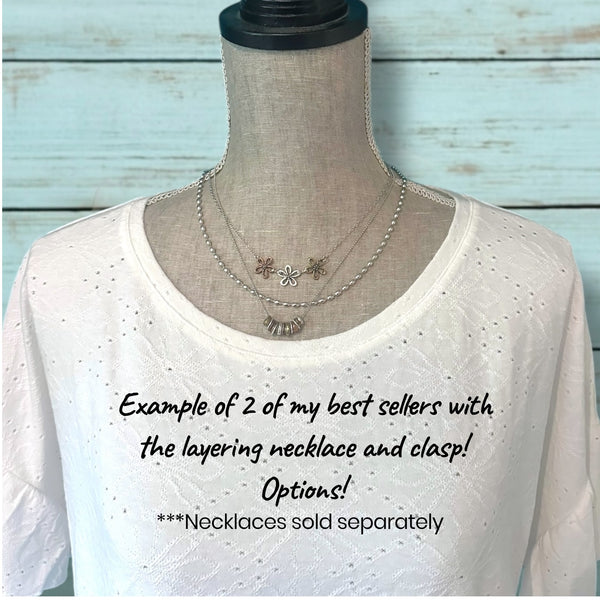 Necklace with 3 layered necklaces using the layering magnetic clasp