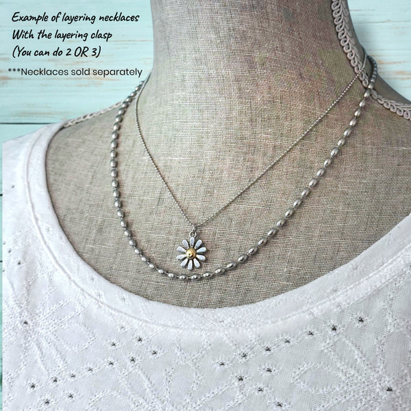 Necklace with 2 layered necklaces using the layered clasp
