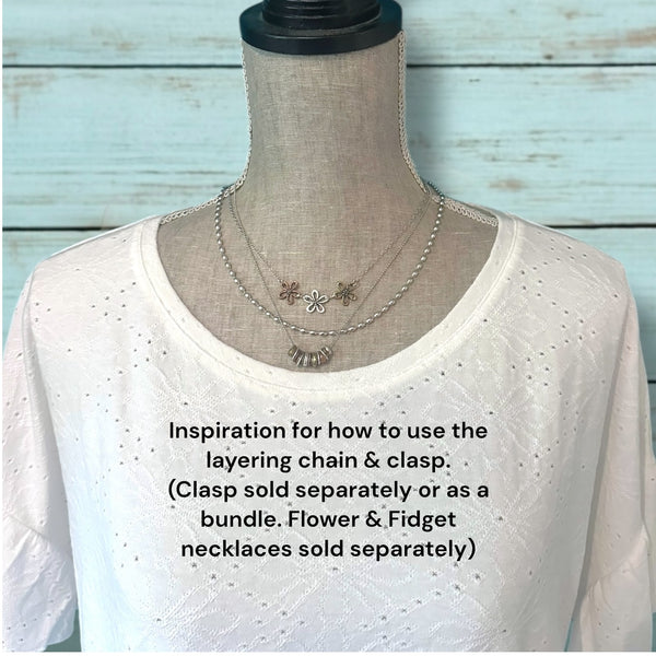 Necklace with 3 layered necklaces using the layering magnetic clasp