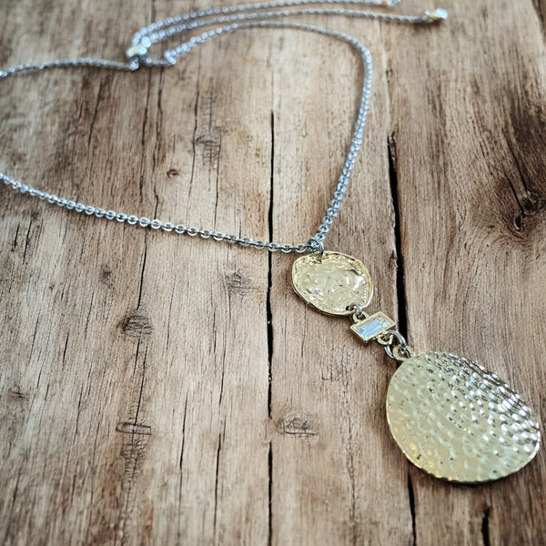 Adjustable Gold Hammered Necklace