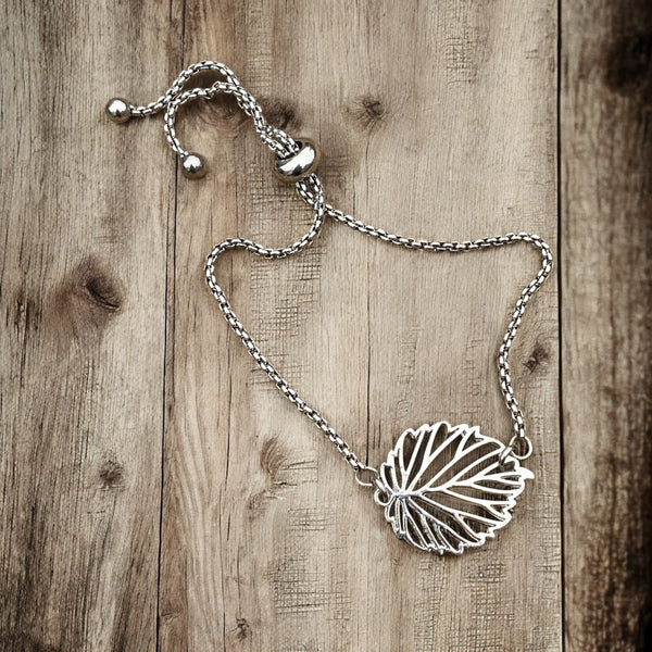 Adjustable Bracelet - Simple Leaf