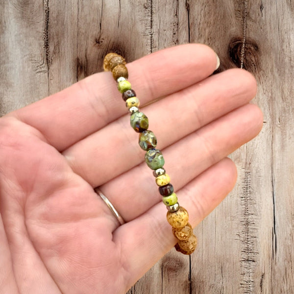 Earth & Moss Beaded Bracelet