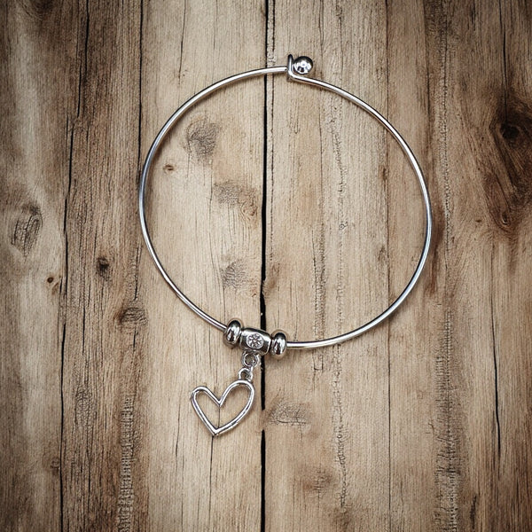 Simple Charm Bangle Bracelet