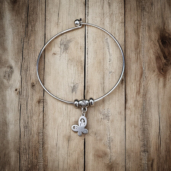 Simple Charm Bangle Bracelet