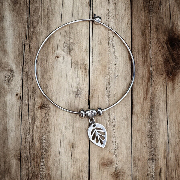Simple Charm Bangle Bracelet