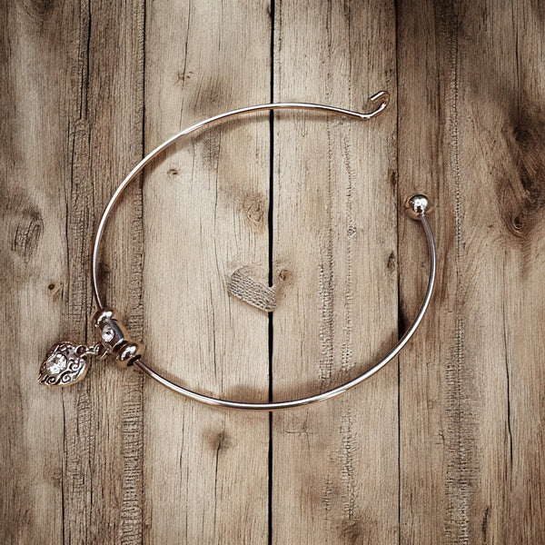 Simple Charm Bangle Bracelet