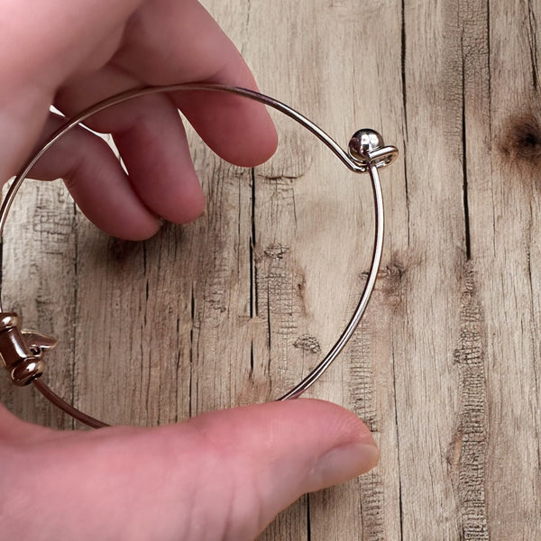 Simple Charm Bangle Bracelet