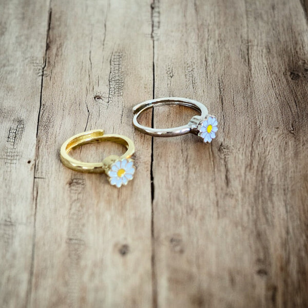 Daisy Fidget Ring – Adjustable Spinner Ring for Anxiety Relief