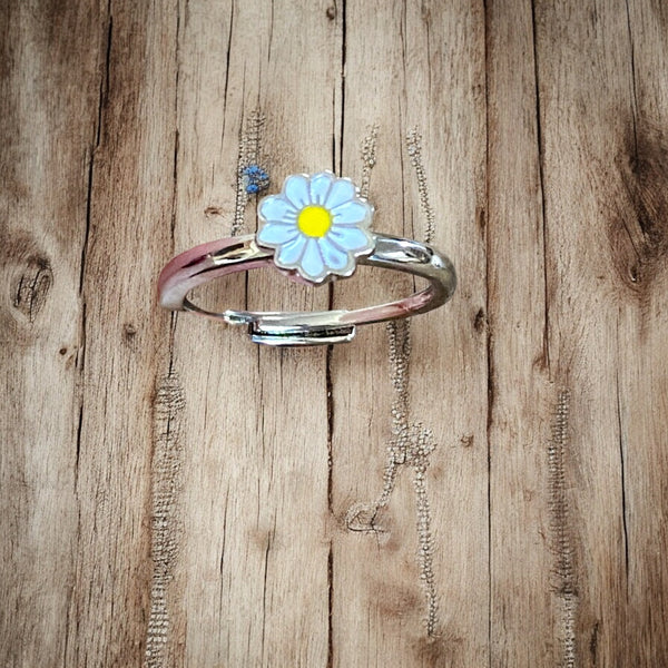 Daisy Fidget Ring – Adjustable Spinner Ring for Anxiety Relief
