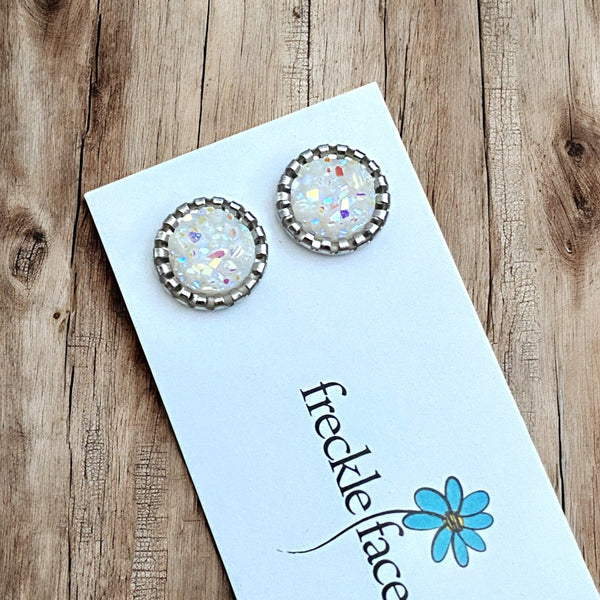Druzy Stud Neutrals 10mm