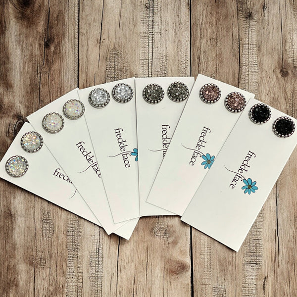 Druzy Stud Neutrals 10mm