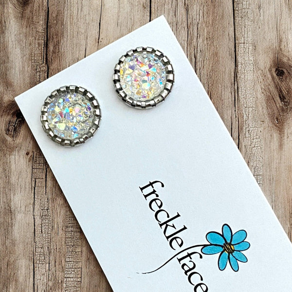Druzy Stud Neutrals 10mm
