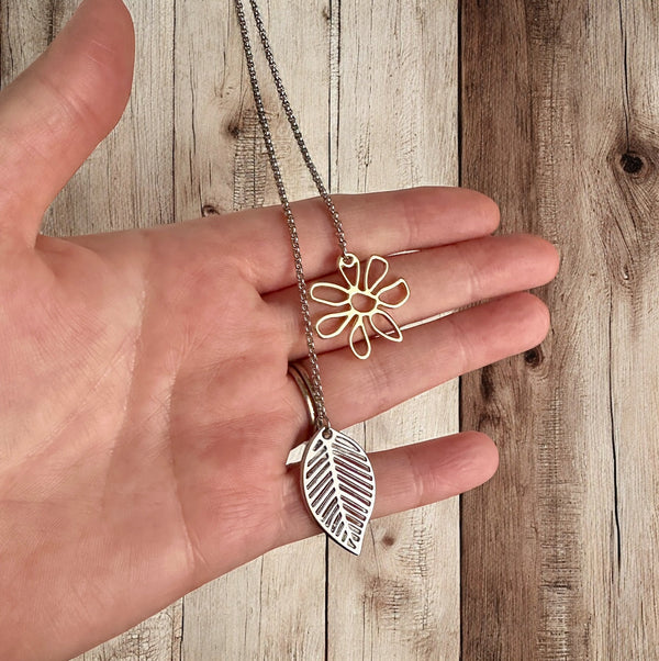 Flower & Leaf Necklace