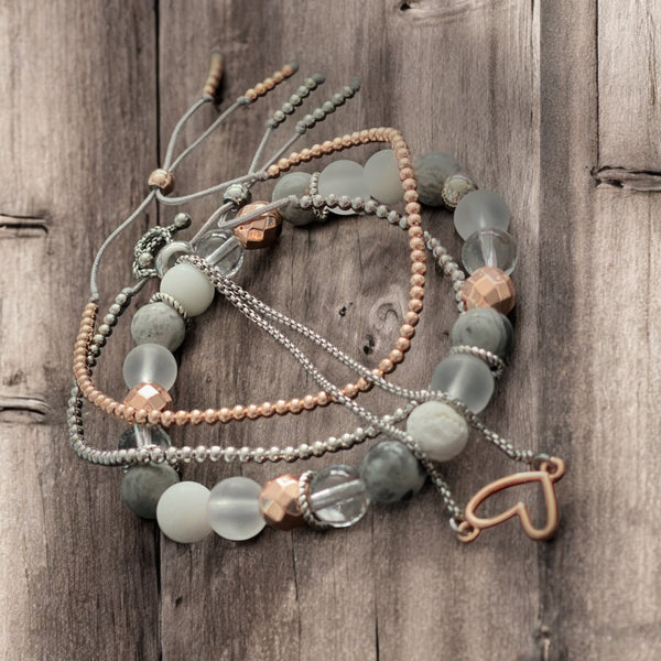 Rose Gold Bracelet Stack Set