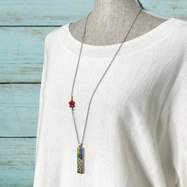 OOAK Mosaic Necklace - Rectangle - M3822