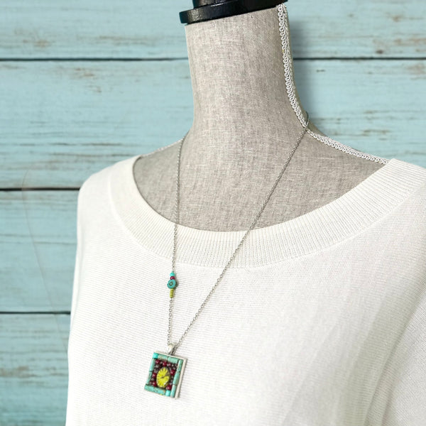 OOAK Mosaic Necklaces - Square - M3609