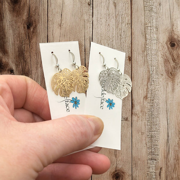 Lightweight Palm Leaf Earrings