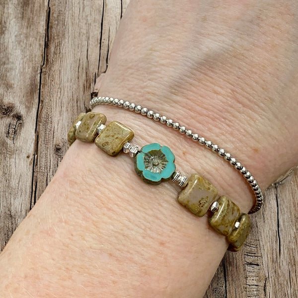 Flower - Czech Glass Beaded Bracelets