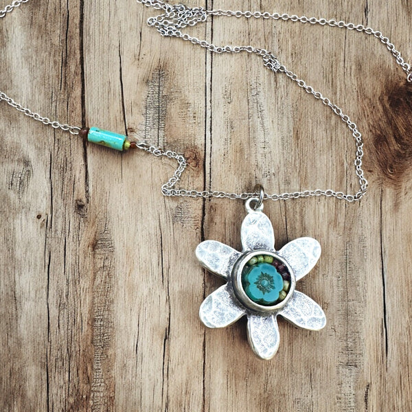 OOAK Mosaic Adjustable Necklace - M3628