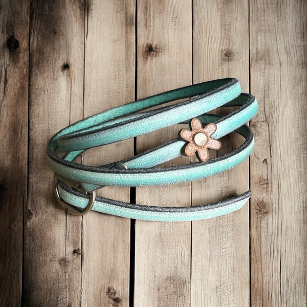 Leather Wrap Bracelets - Boho Style, Unisex Fit, Floral Detail, One Size Adjustable