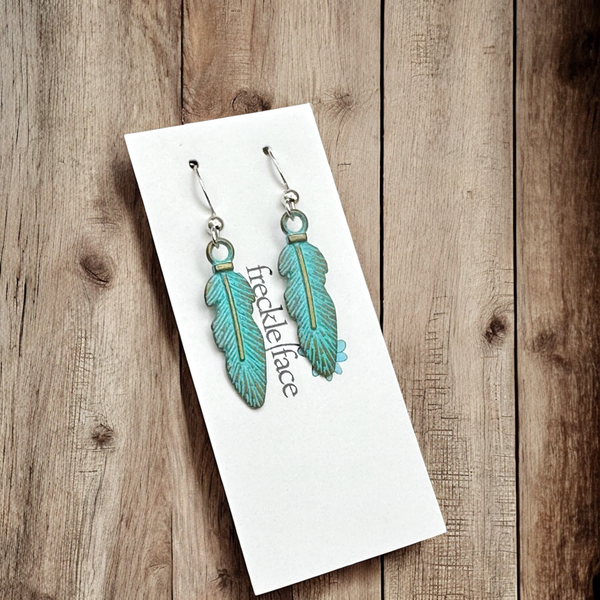 Patina Feather Earrings