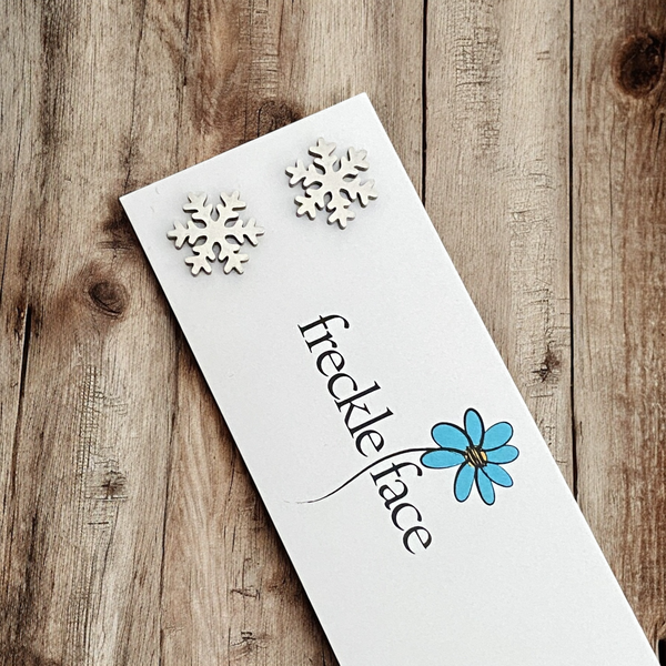 Stainless Steel Snowflake Stud Earrings