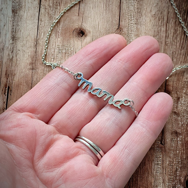 Stainless Steel Mama Necklace