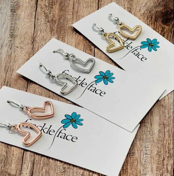 Open Heart Hook Earrings