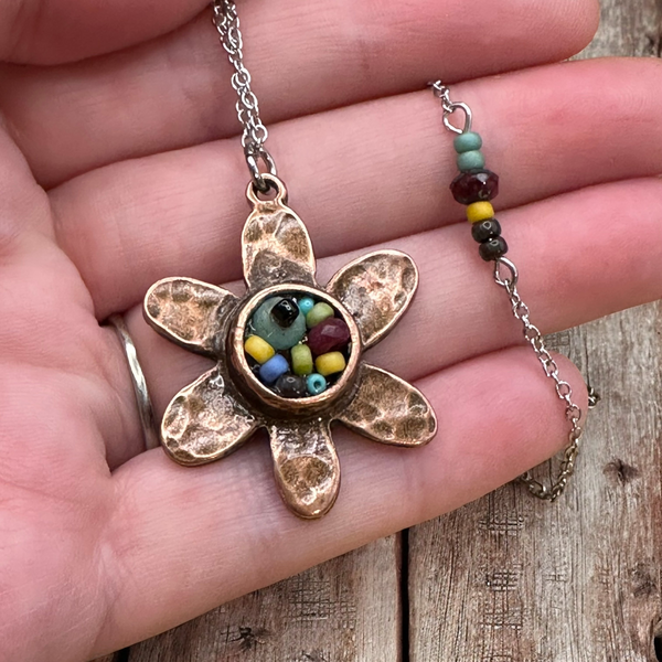 OOAK Mosaic Adjustable Necklace - M3612