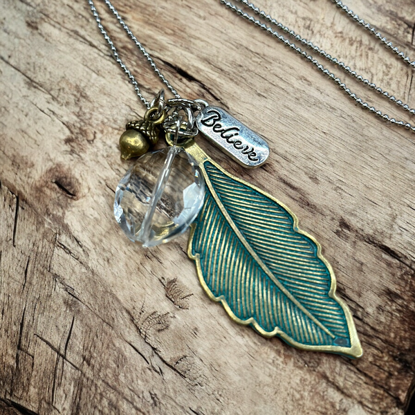 Patina Leaf Necklace