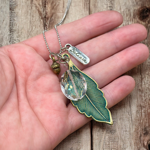 Patina Leaf Necklace