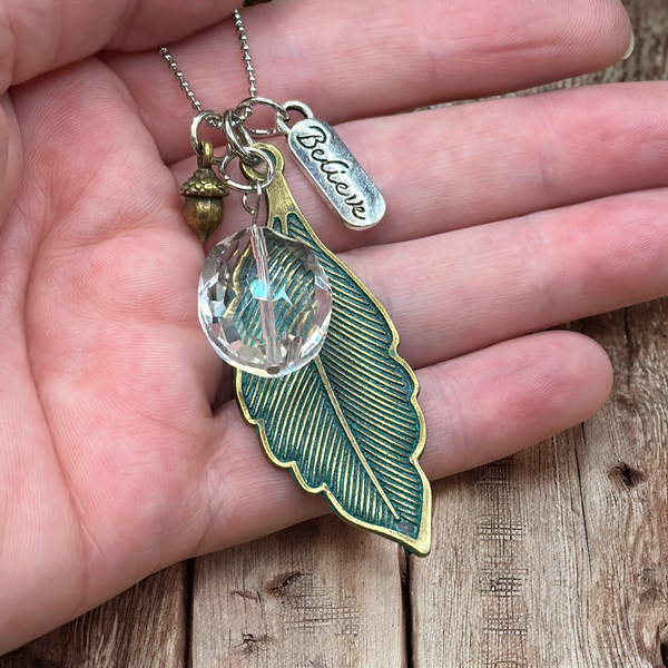 Patina Leaf Necklace