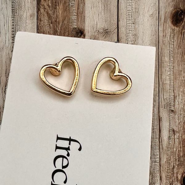 Simple heart gold plated stud earrings are the perfect gift to express love
