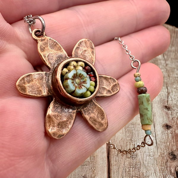 OOAK Mosaic Adjustable Necklace - M3614