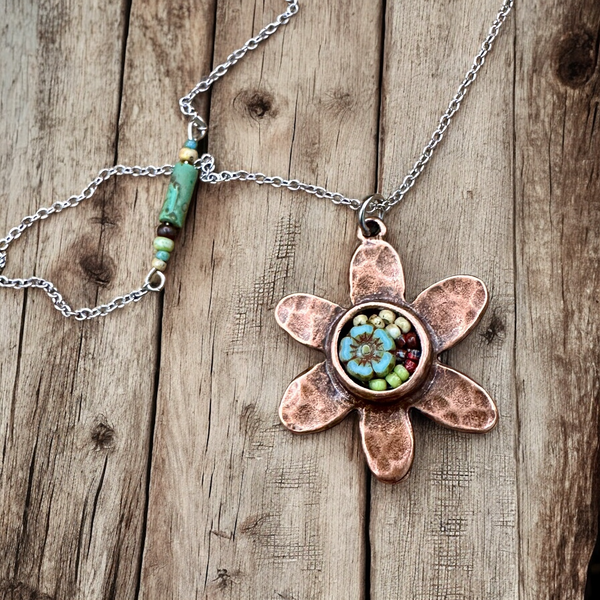 OOAK Mosaic Adjustable Necklace - M3614