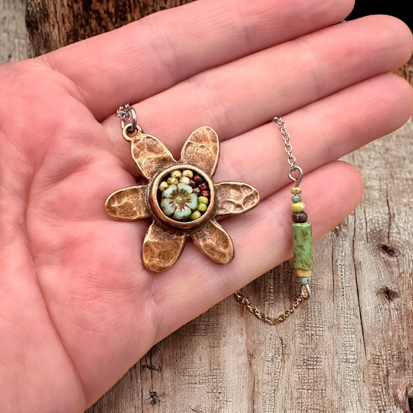 OOAK Mosaic Adjustable Necklace - M3614