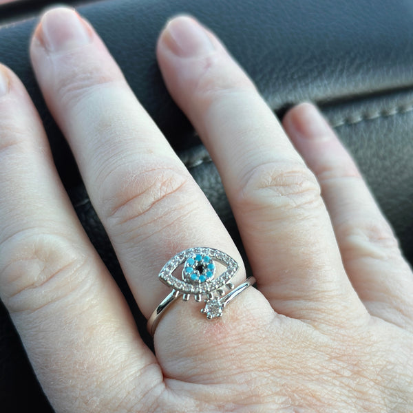 Evil Eye Spinner Ring