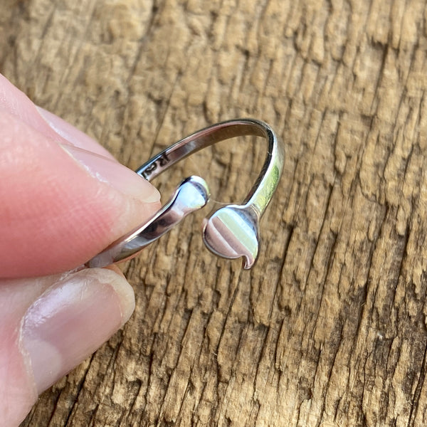 Semi-colon stainless steel ring