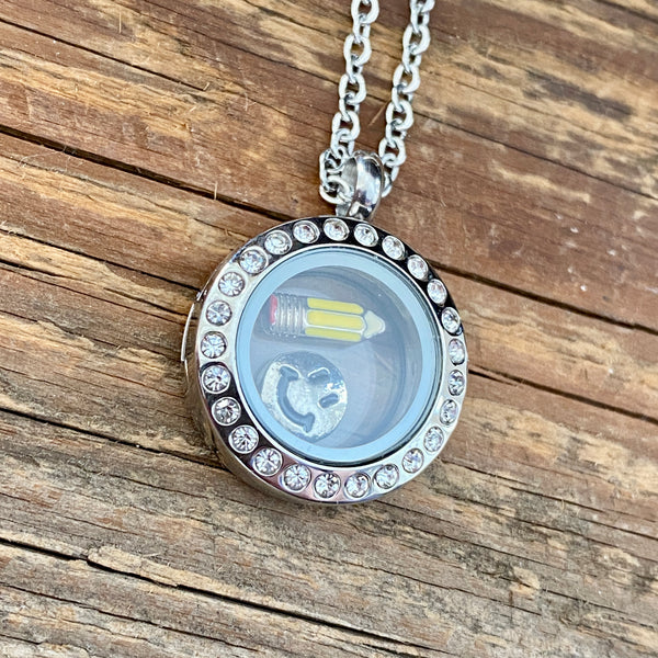 Glass Locket Teacher Necklace